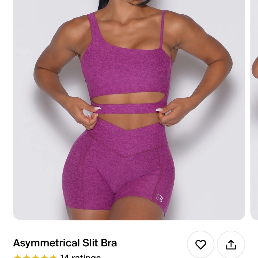Bombshell Sportswear Asymmetrical Slit Bra - Vibrant Pink